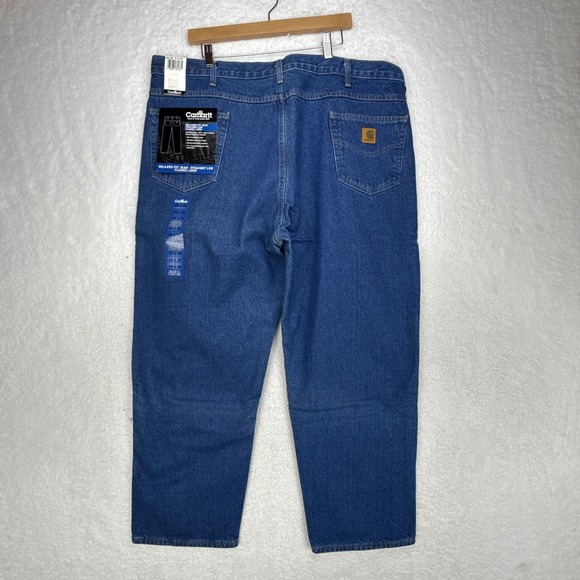 Carhartt Relaxed Fit Flannel Lined Jeans Mens 44x30 B172 DST NWT NOS Denim - Picture 3 of 12